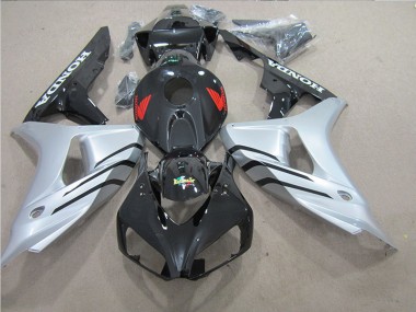 Honda CBR 1000RR 2006-2007 - Preto Prata Vermelho Decalque