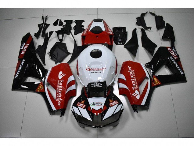 Honda CBR 1000RR 2012-2016 - Preto Branco Vermelho Santander Honda CBR 1000RR 2012-2016 - Preto Branco Vermelho Santander
