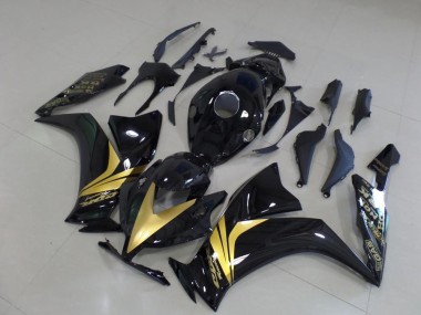 Honda CBR 1000RR 2012-2016 - Preto Brilhante Ouro Adesivo