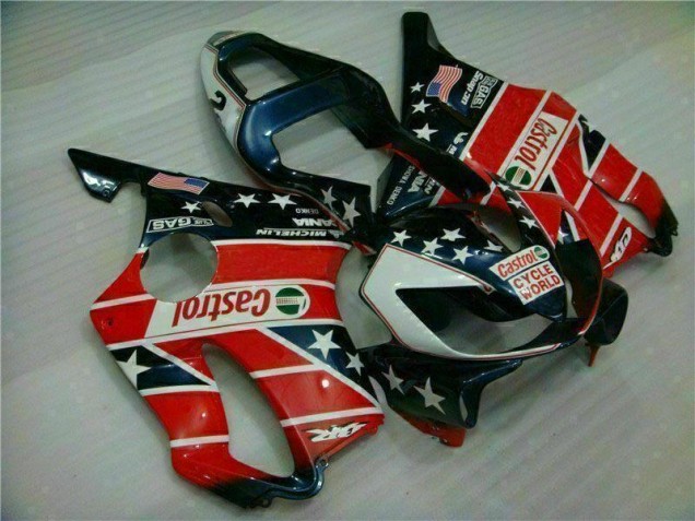 Honda CBR 600 F4i 2001-2003 - Vermelho Branco Azul Castrol Cycle World
