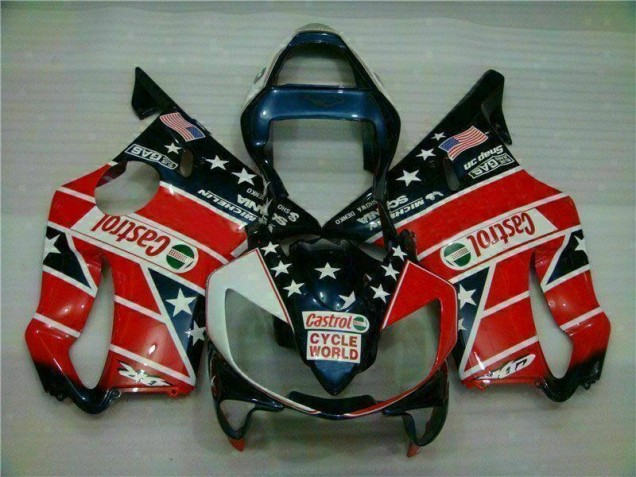 Honda CBR 600 F4i 2001-2003 - Vermelho Branco Azul Castrol Cycle World