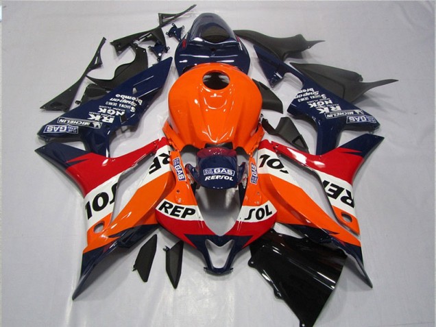 Honda CBR 600RR 2007-2008 - Laranja Azul Preto Repsol