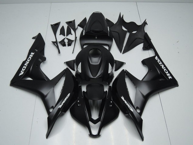 Honda CBR 600RR 2007-2008 - Preto Fosco & Branco Adesivo