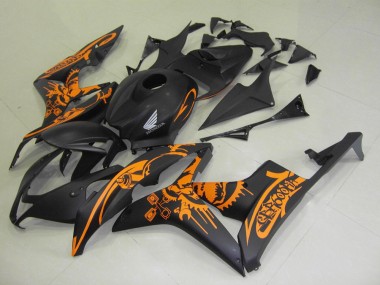 Honda CBR 600RR 2007-2008 - Preto Fosco Laranja Adesivo