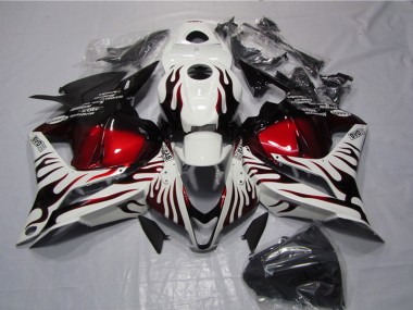 Honda CBR 600RR 2009-2012 - Branco Preto Vermelho Chama