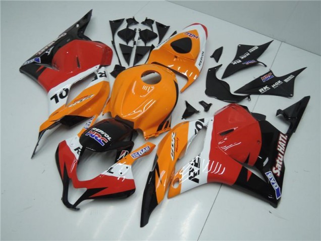 Honda CBR 600RR 2009-2012 - Laranja Vermelho Preto Repsol