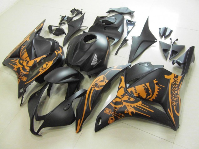Honda CBR 600RR 2009-2012 - Preto Fosco Laranja Adesivo