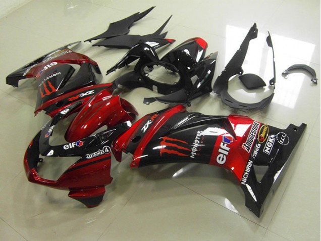 Kawasaki ZX 250R 2008-2012 - Preto Vermelho Monster