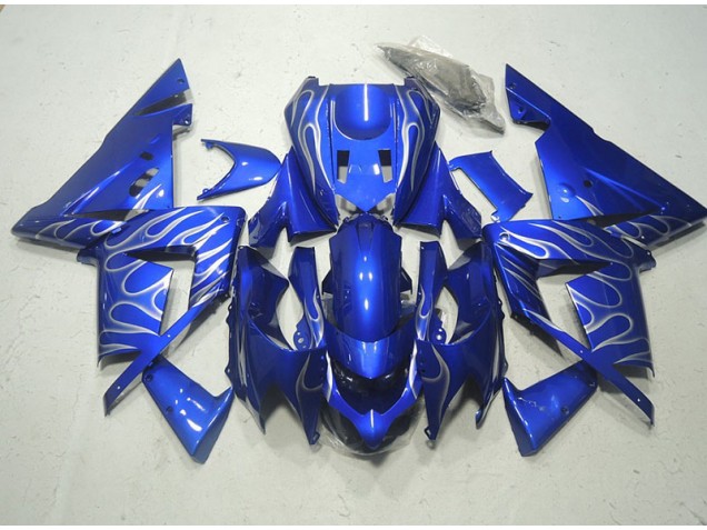 Kawasaki ZX10R 2003-2005 - Azul Branco Chama Kawasaki ZX10R 2003-2005 - Azul Branco Chama