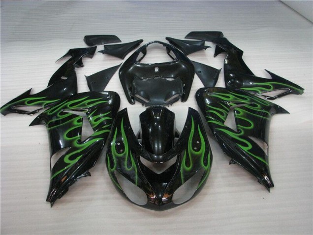 Kawasaki ZX10R 2006-2007 - Preto Verde Chama Kawasaki ZX10R 2006-2007 - Preto Verde Chama