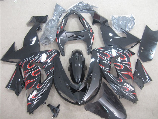 Kawasaki ZX10R 2006-2007 - Preto Vermelho Branco Chama Ninja Kawasaki ZX10R 2006-2007 - Preto Vermelho Branco Chama Ninja