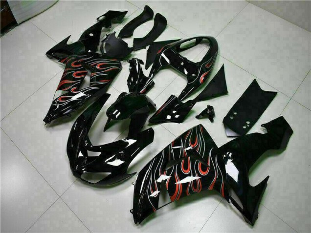 Kawasaki ZX10R 2006-2007 - Preto Vermelho Chama Kawasaki ZX10R 2006-2007 - Preto Vermelho Chama