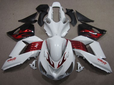 Kawasaki ZX14R ZZR 1400 2006-2011 - Branco Vermelho Ninja