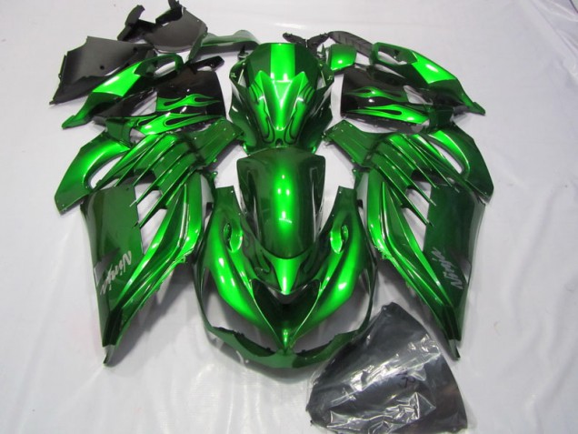 Kawasaki ZX14R ZZR 1400 2012-2021 - Verde Branco Ninja Decalque