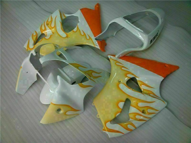 Kawasaki ZX6R 2000-2002 - Branco Amarelo Chama Kawasaki ZX6R 2000-2002 - Branco Amarelo Chama