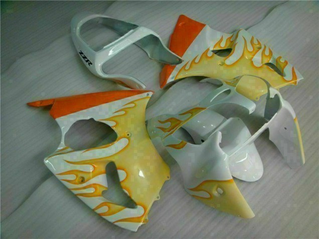 Kawasaki ZX6R 2000-2002 - Branco Amarelo Chama Kawasaki ZX6R 2000-2002 - Branco Amarelo Chama