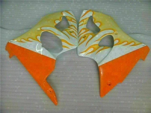 Kawasaki ZX6R 2000-2002 - Branco Amarelo Chama Kawasaki ZX6R 2000-2002 - Branco Amarelo Chama