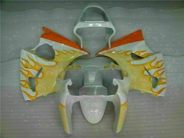 Kawasaki ZX6R 2000-2002 - Branco Amarelo Chama Kawasaki ZX6R 2000-2002 - Branco Amarelo Chama