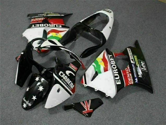 Kawasaki ZX6R 2000-2002 - Preto Branco Eurobet Kawasaki ZX6R 2000-2002 - Preto Branco Eurobet
