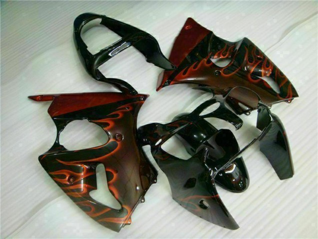 Kawasaki ZX6R 2000-2002 - Preto Vermelho Chama