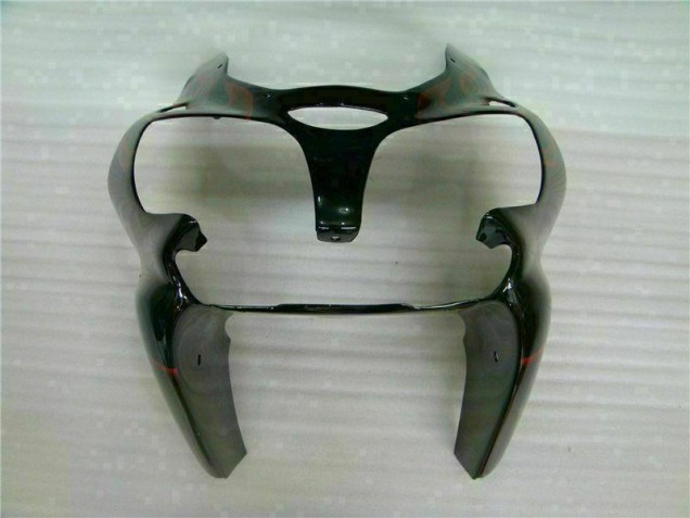 Kawasaki ZX6R 2000-2002 - Preto Vermelho Chama