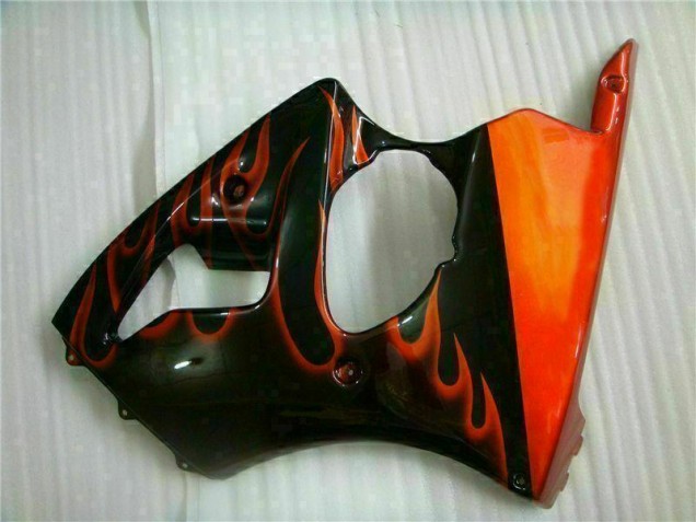 Kawasaki ZX6R 2000-2002 - Preto Vermelho Chama