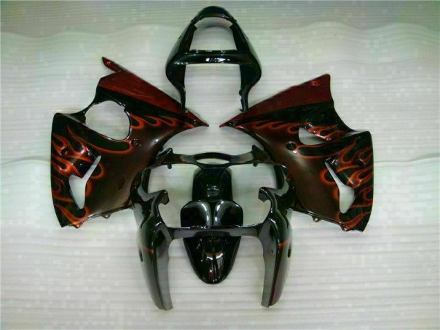 Kawasaki ZX6R 2000-2002 - Preto Vermelho Chama