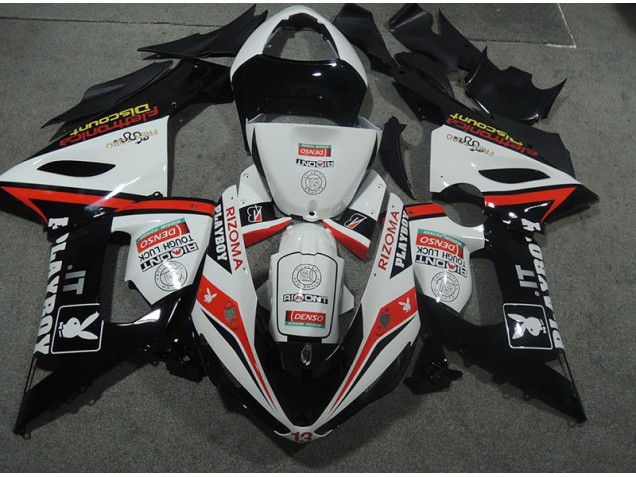 Kawasaki ZX6R 2005-2006 - Branco Preto Rizoma Playboy Kawasaki ZX6R 2005-2006 - Branco Preto Rizoma Playboy
