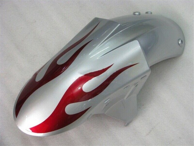 Kawasaki ZX6R 2005-2006 - Prata Vermelho Chamas Kawasaki ZX6R 2005-2006 - Prata Vermelho Chamas