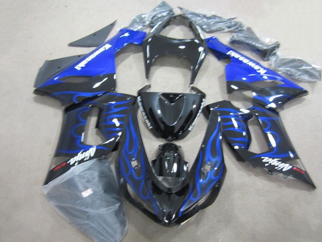 Kawasaki ZX6R 2005-2006 - Preto Azul Chama Ninja 636 Kawasaki ZX6R 2005-2006 - Preto Azul Chama Ninja 636