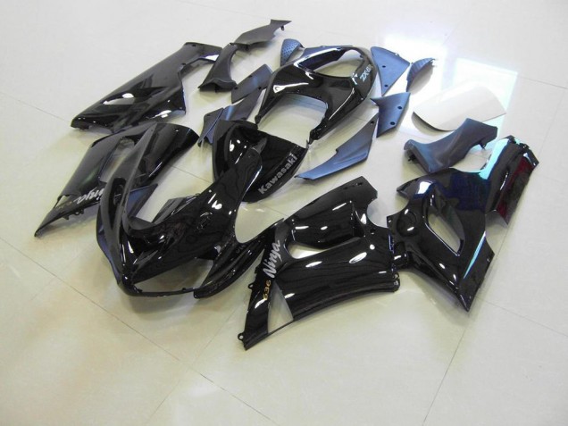 Kawasaki ZX6R 2005-2006 - Preto Brilhante Prata Decalques Kawasaki ZX6R 2005-2006 - Preto Brilhante Prata Decalques