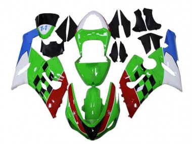 Kawasaki ZX6R 2005-2006 - Verde Vermelho Branco Azul