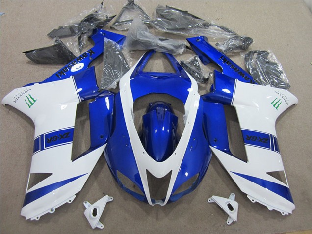 Kawasaki ZX6R 2007-2008 - Azul Branco Monster