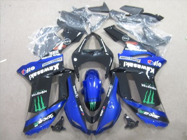 Kawasaki ZX6R 2007-2008 - Preto Azul Verde Monster