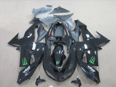 Kawasaki ZX6R 2007-2008 - Preto Ninja Verde Monster
