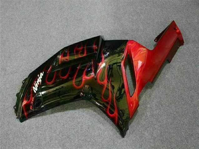 Kawasaki ZX6R 2007-2008 - Preto Vermelho Chama