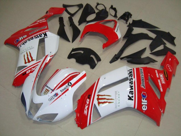 Kawasaki ZX6R 2007-2008 - Vermelho & Branco