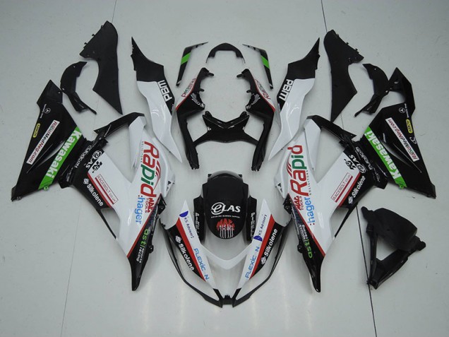 Kawasaki ZX6R 2013-2018 - Preto Branco Rapid Hager