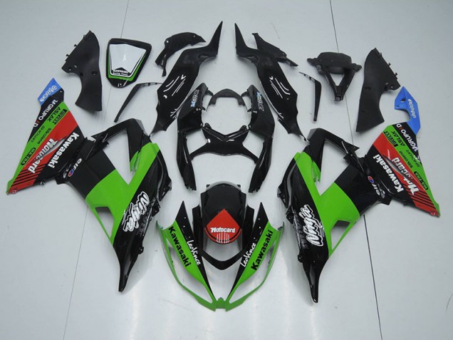 Kawasaki ZX6R 2013-2018 - Preto Verde Vermelho Motocard