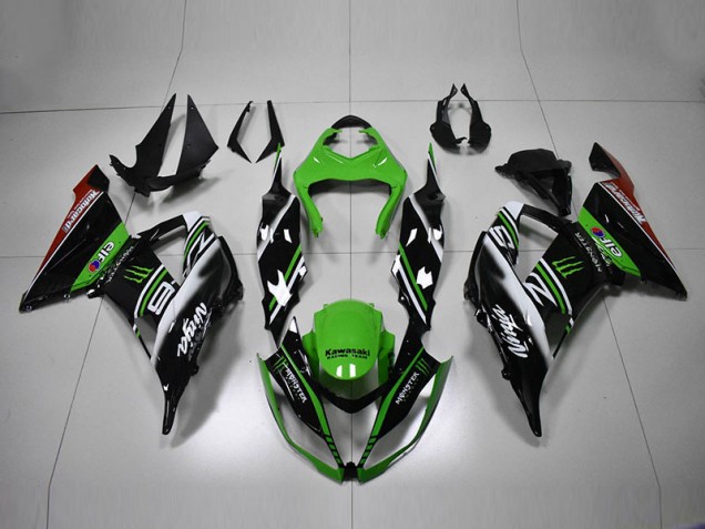 Kawasaki ZX6R 2013-2018 - Verde Preto Branco