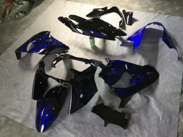 Kawasaki ZX9R 2000-2001 - Preto Brilhante Azul Chama Kawasaki ZX9R 2000-2001 - Preto Brilhante Azul Chama