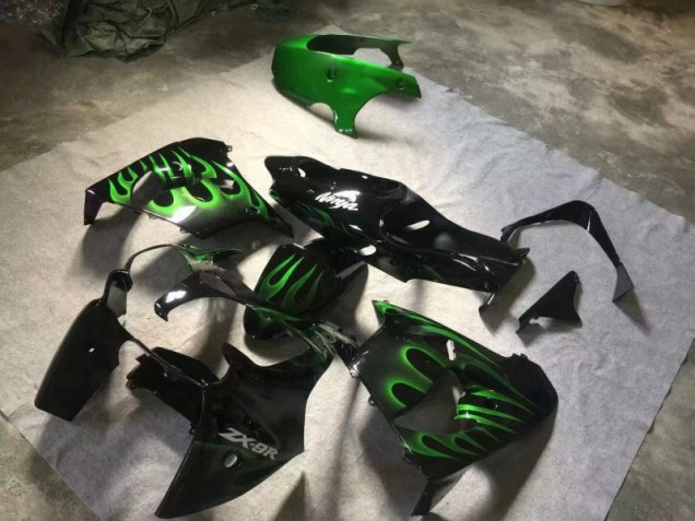 Kawasaki ZX9R 2000-2001 - Preto Brilhante Verde Chama Kawasaki ZX9R 2000-2001 - Preto Brilhante Verde Chama