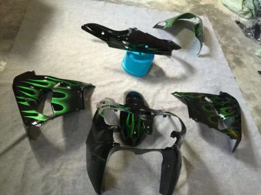 Kawasaki ZX9R 2002-2003 - Preto Brilhante Verde Chama
