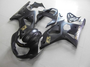 Suzuki GSXR 1000 K1 2000-2002 - Tudo Preto Fosco & Ouro Adesivo