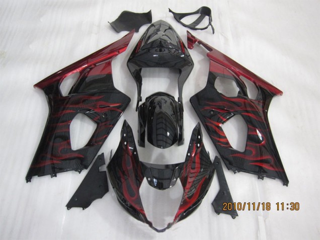 Suzuki GSXR 1000 K3 2003-2004 - Preto Vermelho Chama