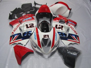 Suzuki GSXR 1300 Hayabusa 1996-2007 - Branco Vermelho Xerox 21