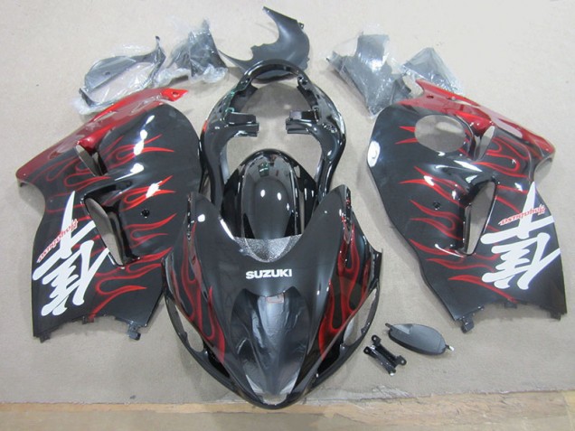 Suzuki GSXR 1300 Hayabusa 1996-2007 - Preto Vermelho Chama