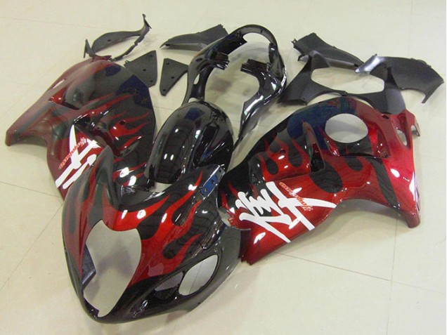 Suzuki GSXR 1300 Hayabusa 1996-2007 - Preto Vermelho Chama