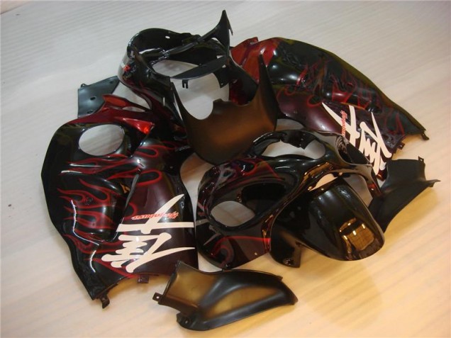 Suzuki GSXR 1300 Hayabusa 2008-2019 - Preto Vermelho Chama Suzuki GSXR 1300 Hayabusa 2008-2019 - Preto Vermelho Chama