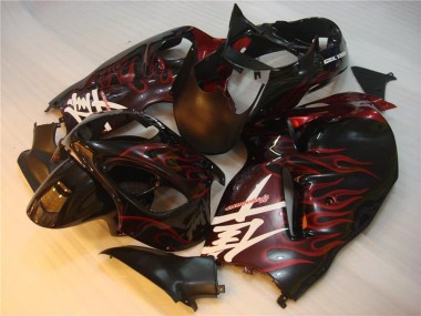 Suzuki GSXR 1300 Hayabusa 2008-2019 - Preto Vermelho Chama